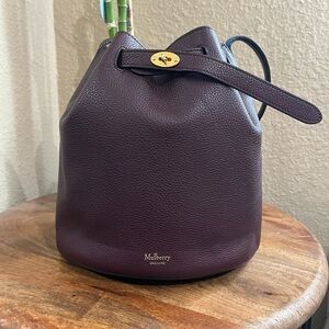 MULBERRY ABBEY BUCKET SHOULDER BAG IN BURGUNDY